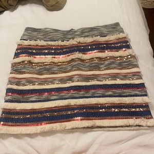 Anthropologie Embellished Mini Skirt